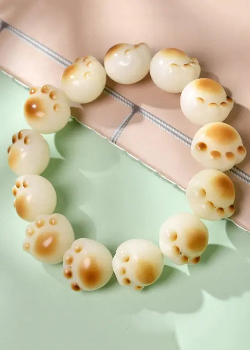 Charcoal Roasted Cat Claw White Jade Bodhi Bracelet Ada Fashion