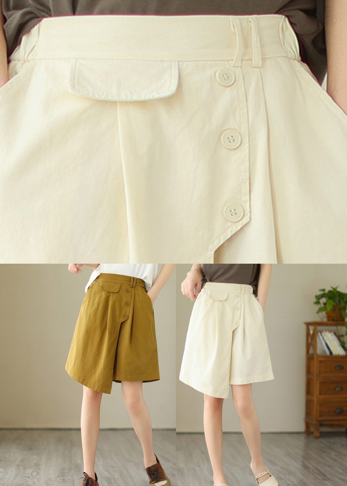 Chic Apricot High Waist Cozy Shorts Summer LY4933 - fabuloryshop