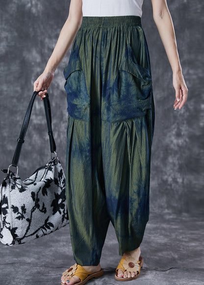 Chic Blackish Green Oversized Tie Dye Pants Summer Ada Fashion