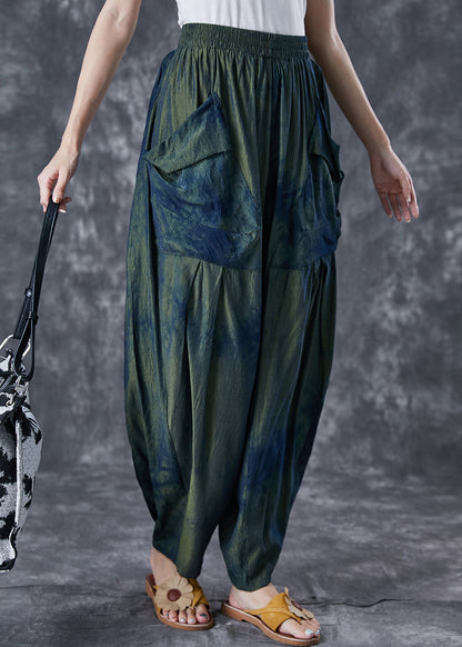 Chic Blackish Green Oversized Tie Dye Pants Summer Ada Fashion