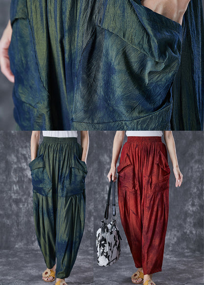 Chic Blackish Green Oversized Tie Dye Pants Summer Ada Fashion