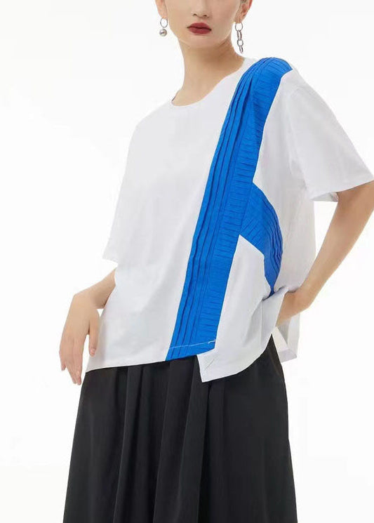 Chic Colorblock Asymmetrical Patchwork Cotton Tanks Summer LC0133 - fabuloryshop