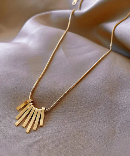 Chic Gold Stainless Steel Tassel Necklace Ada Fashion