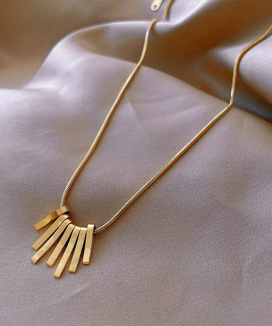 Chic Gold Stainless Steel Tassel Necklace Ada Fashion