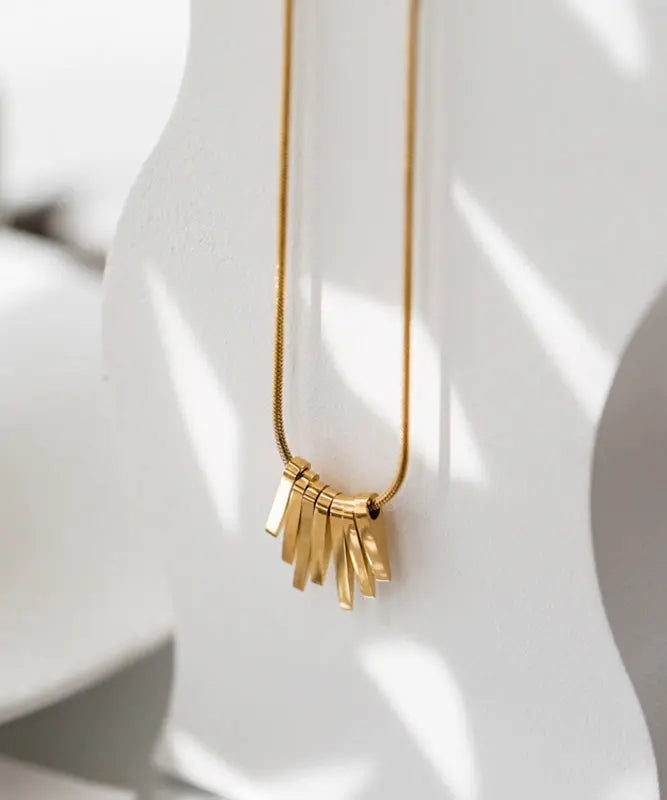 Chic Gold Stainless Steel Tassel Necklace Ada Fashion