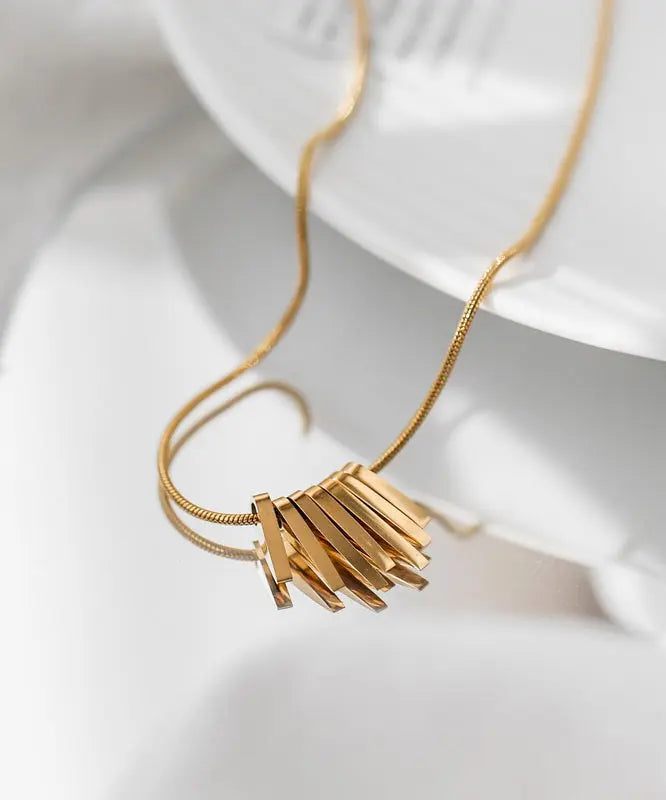 Chic Gold Stainless Steel Tassel Necklace Ada Fashion