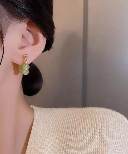 Chic Green Overgile Crystal Hoop Earrings TW1048 - fabuloryshop