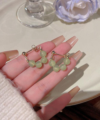 Chic Green Overgile Crystal Hoop Earrings TW1048 - fabuloryshop