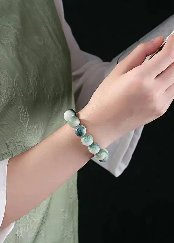 Chic Green Six Word Proverbs for Peace Bodhi Bracelet Ada Fashion