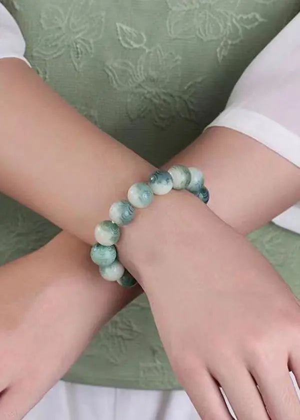 Chic Green Six Word Proverbs for Peace Bodhi Bracelet Ada Fashion