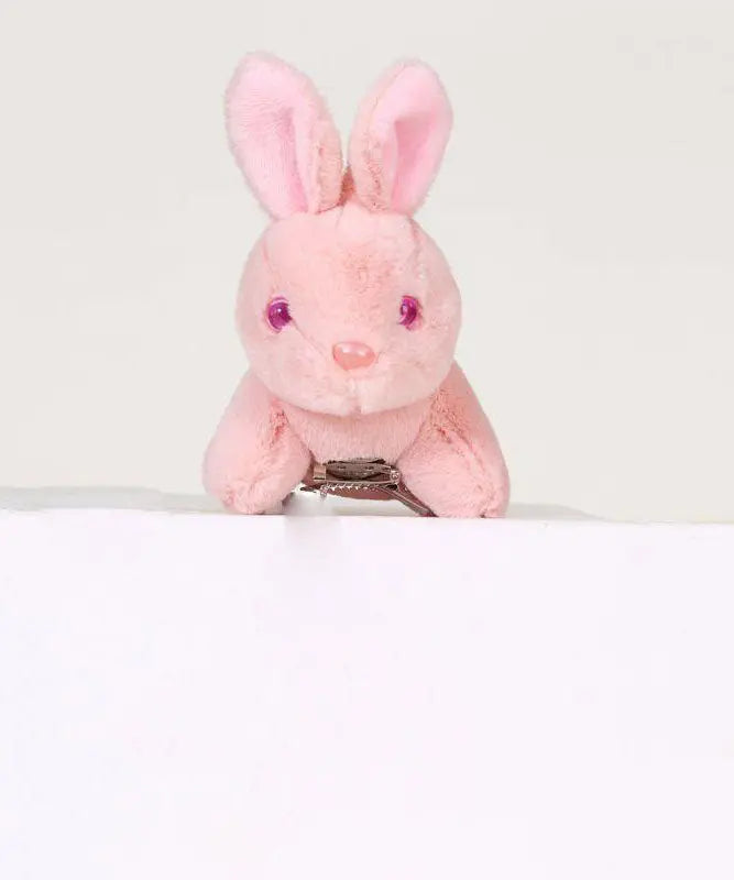 Chic Pink Alloy Chain Plush Rabbit Brooches Ada Fashion