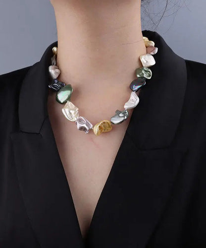 Chic Rainbow Pearl Shell Gratuated Bead Necklace Ada Fashion