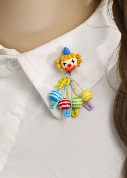 Chic Yellow Alloy Circus Clown Brooches Ada Fashion