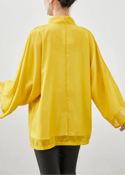 Chinese Style Yellow Embroideried Silk Jackets Fall Ada Fashion