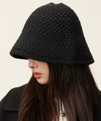 Classy Black Thick Warm Solid Knit Bonnie Hat LY534 - fabuloryshop