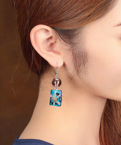 Classy Blue Coloured Glaze Drop Earrings LY2279 - fabuloryshop