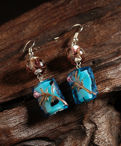 Classy Blue Coloured Glaze Drop Earrings LY2279 - fabuloryshop