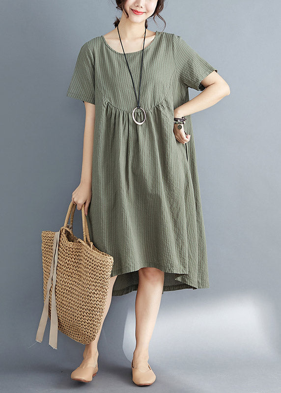 Classy Green Loose Maxi Dresses Short Sleeve LY4465 - fabuloryshop