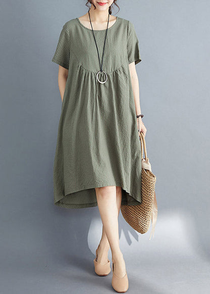 Classy Green Loose Maxi Dresses Short Sleeve LY4465 - fabuloryshop