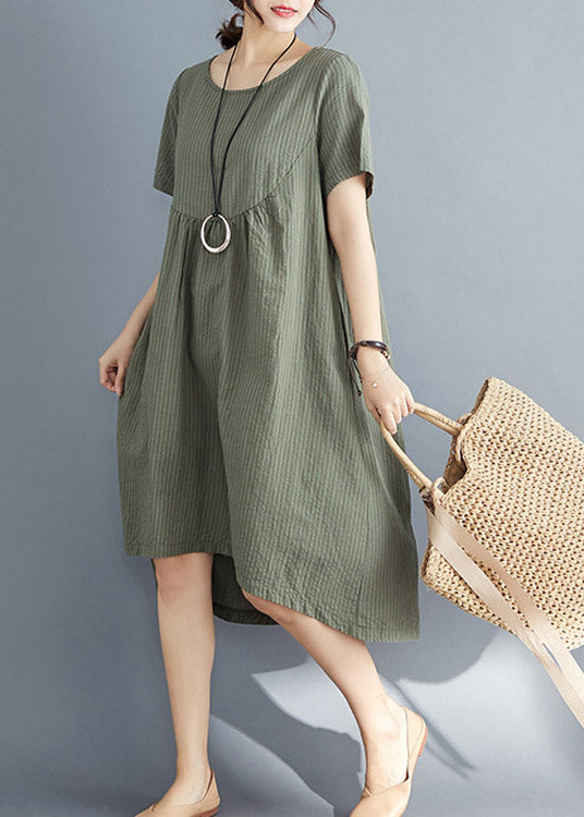 Classy Green Loose Maxi Dresses Short Sleeve LY4465 - fabuloryshop