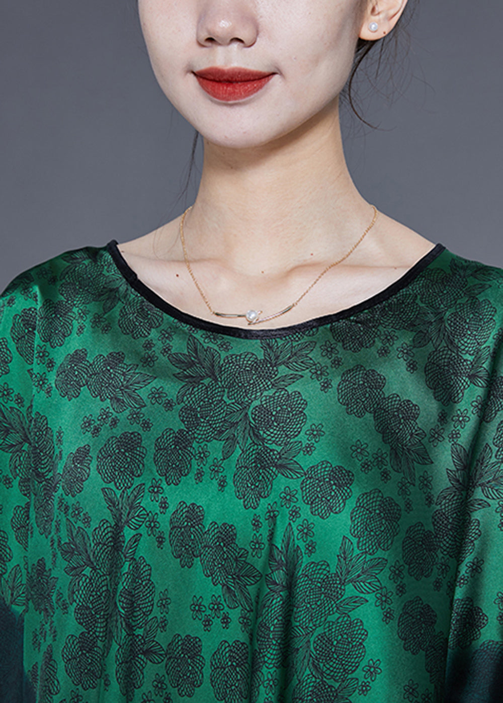 Classy Green Oversized Print Silk Shawl LY2407 - fabuloryshop