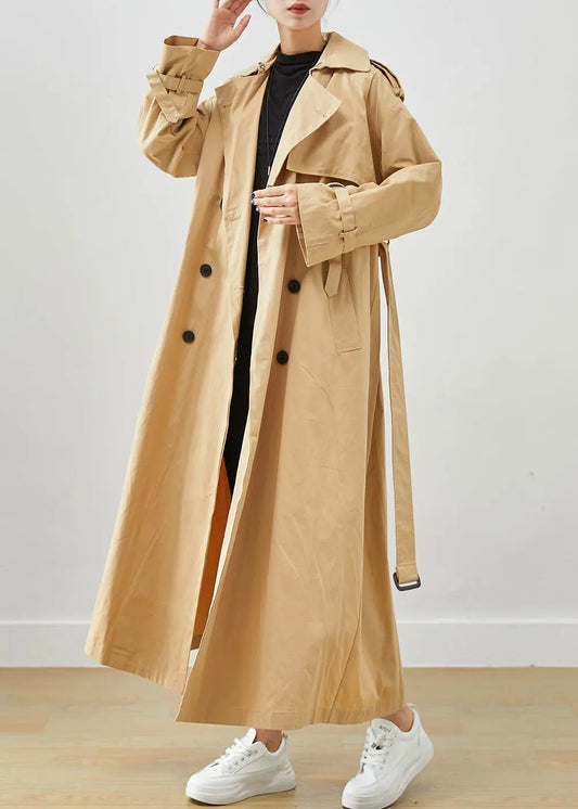 Classy Khaki Oversized Double Breast Cotton Trench Fall Ada Fashion