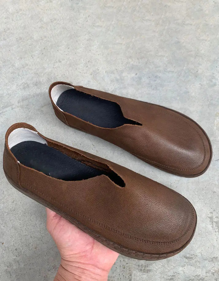 Comfortable Leather Handmade Retro Flats for Men Ada Fashion