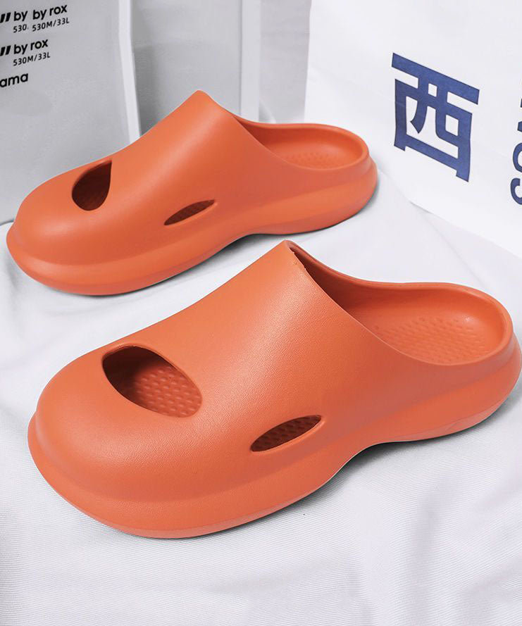 Comfy Orange Hollow Out Slippers Shoes For Women LY0158 - fabuloryshop