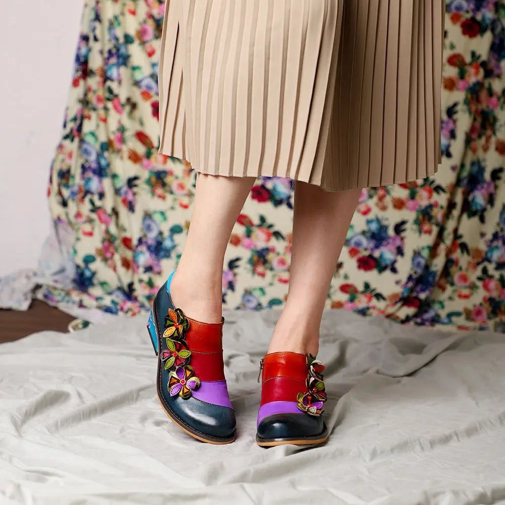Contrast Color Handmade Stylish Oxford Shoes Ada Fashion