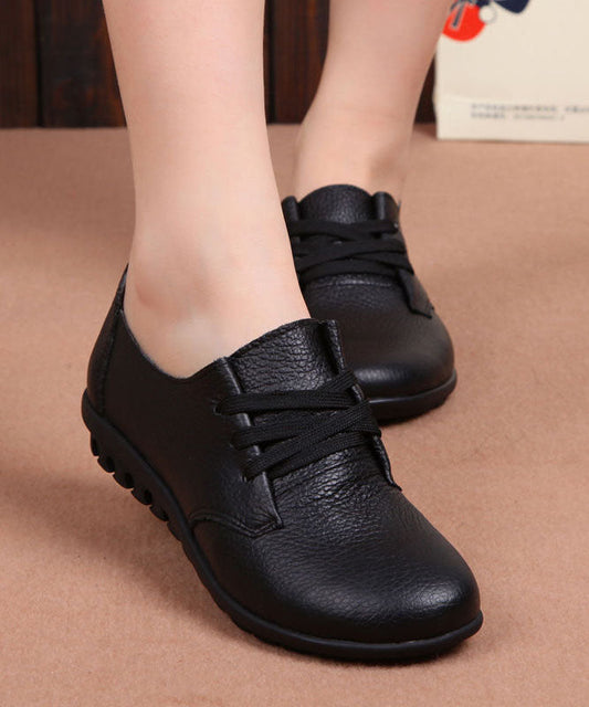 Cowhide Leather Flat Feet Shoes Cross Strap Flat Feet  Shoes LY0157 - fabuloryshop