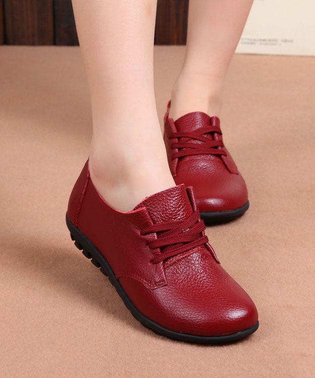 Cowhide Leather Flat Feet Shoes Cross Strap Flat Feet  Shoes LY0157 - fabuloryshop