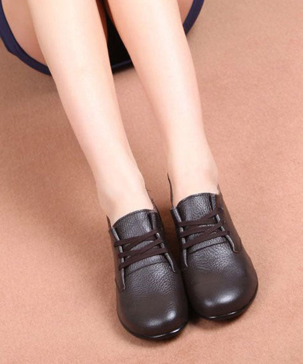 Cowhide Leather Flat Feet Shoes Cross Strap Flat Feet  Shoes LY0157 - fabuloryshop