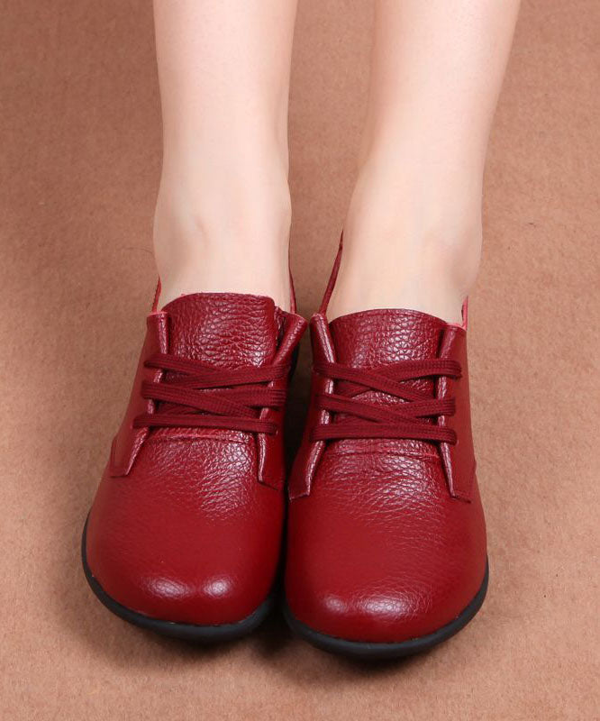 Cowhide Leather Flat Feet Shoes Cross Strap Flat Feet  Shoes LY0157 - fabuloryshop