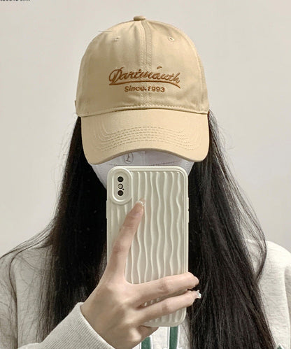 Cute Khaki Graphic Embroideried Cotton Baseball Cap Hat LY501 - fabuloryshop