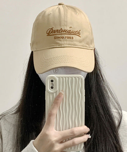 Cute Khaki Graphic Embroideried Cotton Baseball Cap Hat LY501 - fabuloryshop