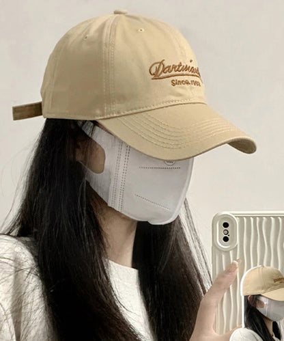 Cute Khaki Graphic Embroideried Cotton Baseball Cap Hat LY501 - fabuloryshop