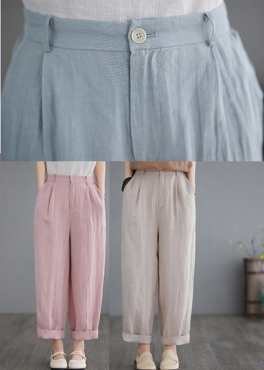 Cute Pink Pockets Solid Straight Pants Summer LY2996 - fabuloryshop