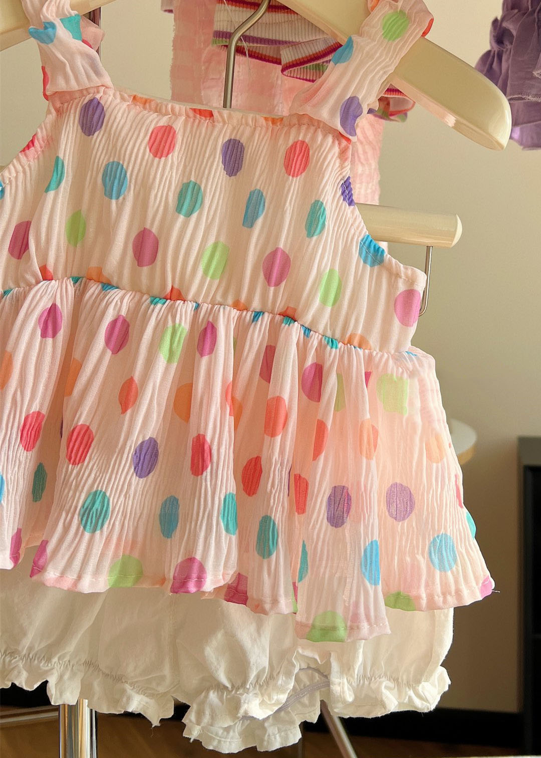 Cute Pink Print Patchwork Chiffon Baby Girls Two Pieces Set Summer LY5496 - fabuloryshop