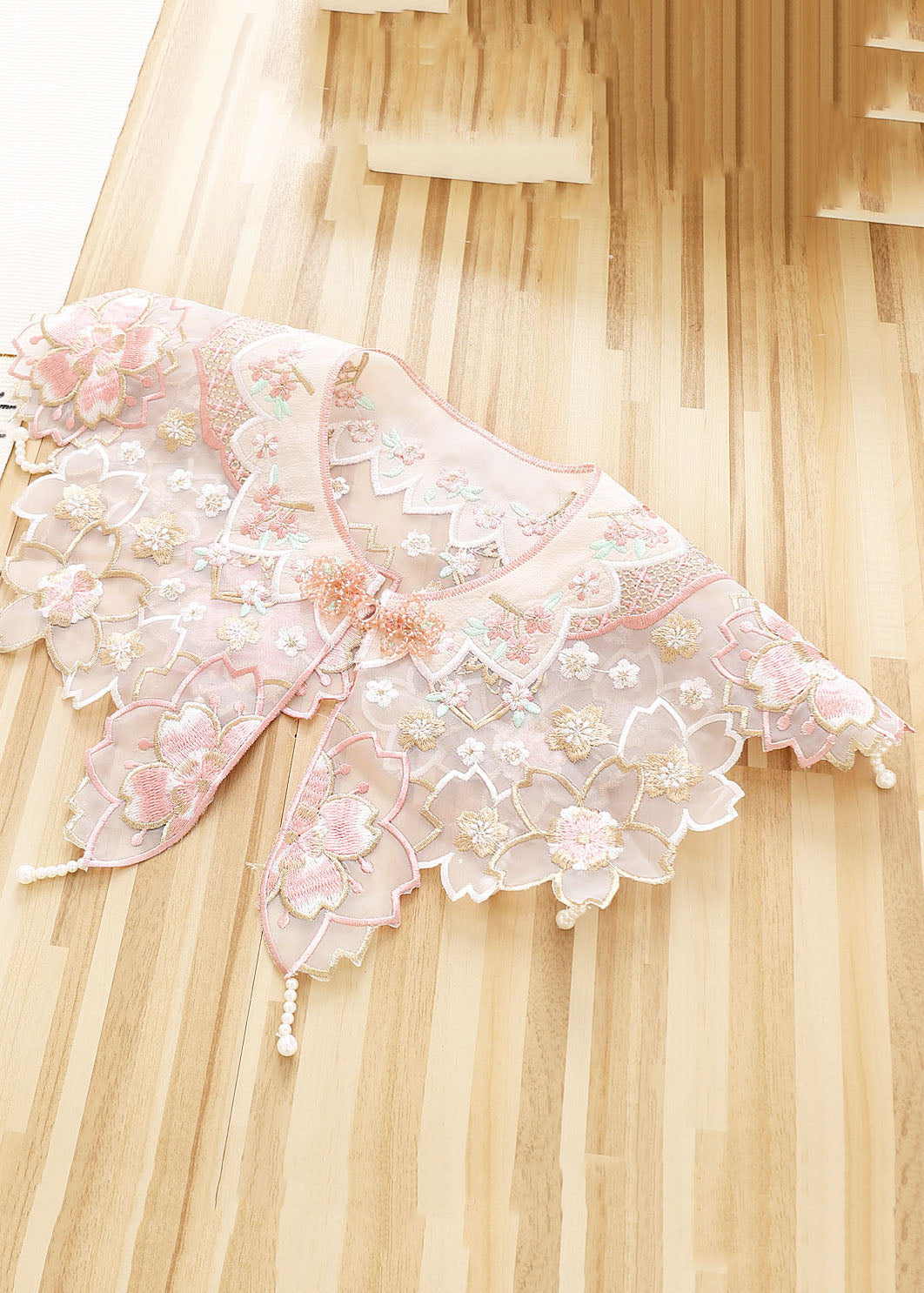 Cute Pink Stand Collar Sequins Patchwork Tulle Girls Shawl And Dress Two Pieces Set Long Sleeve Ada Fashion