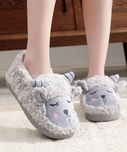 Cute Sheep Warm Fleece Shoes Cotton Fabric Comfortable LY0156 - fabuloryshop