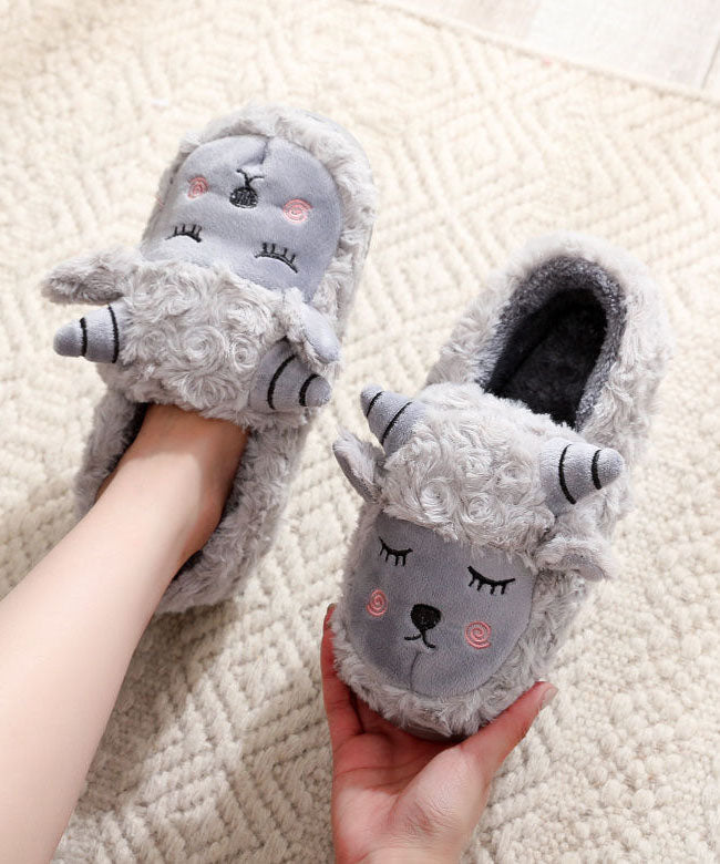 Cute Sheep Warm Fleece Shoes Cotton Fabric Comfortable LY0156 - fabuloryshop