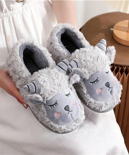 Cute Sheep Warm Fleece Shoes Cotton Fabric Comfortable LY0156 - fabuloryshop