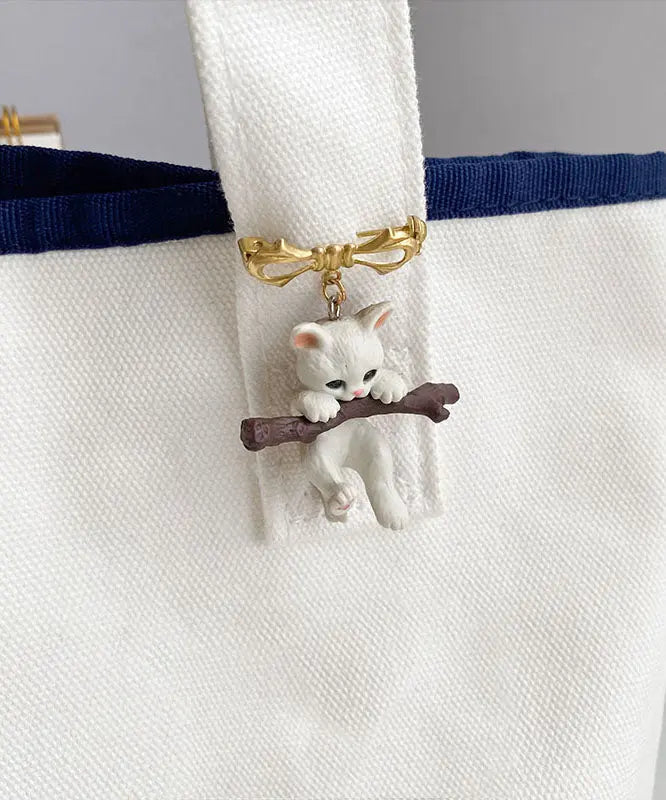 Cute White Resin Kitten Brooch Brooches Ada Fashion