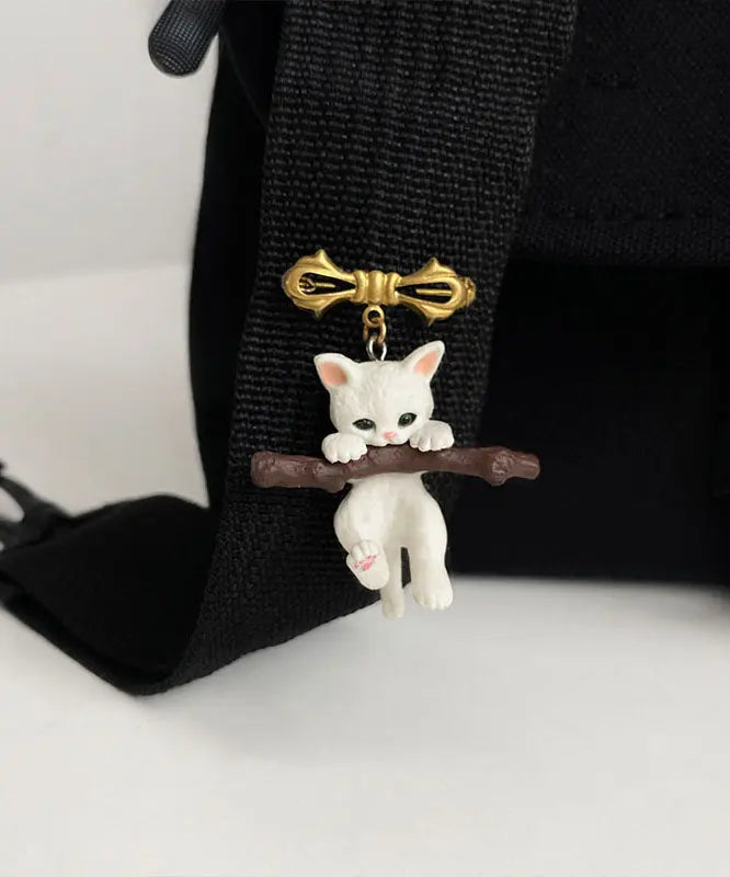 Cute White Resin Kitten Brooch Brooches Ada Fashion