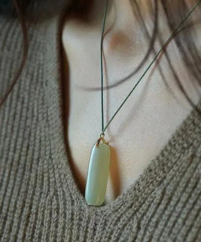 DIY Cyan Jade Strip Pendant Necklace Ada Fashion