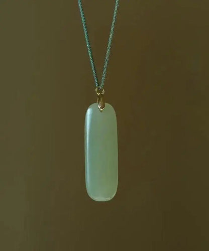 DIY Cyan Jade Strip Pendant Necklace Ada Fashion