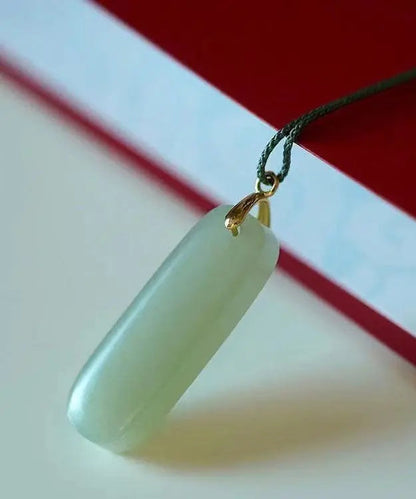 DIY Cyan Jade Strip Pendant Necklace Ada Fashion