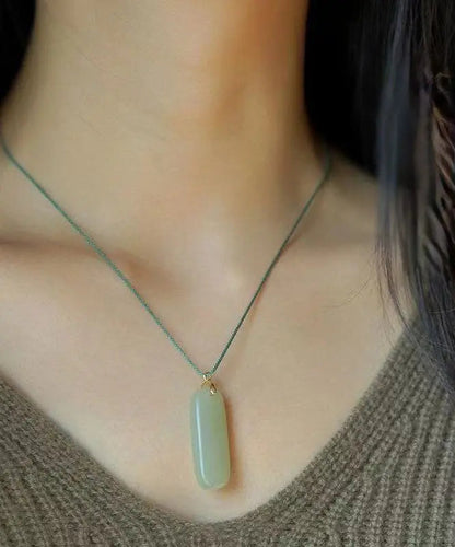 DIY Cyan Jade Strip Pendant Necklace Ada Fashion