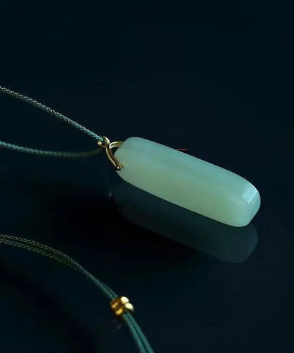 DIY Cyan Jade Strip Pendant Necklace Ada Fashion