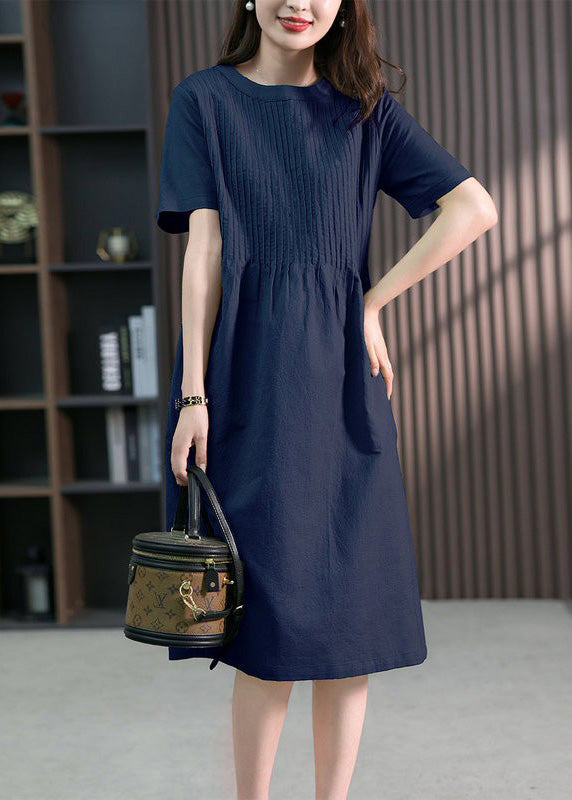 DIY Green O-Neck Wrinkled Solid Linen Maxi Dress Short Sleeve LY1763 - fabuloryshop